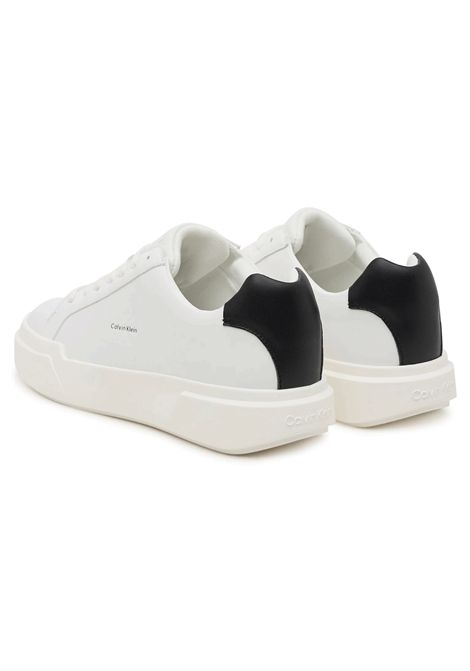 Scarpe Tommy Hilfiger Chunky Cupsole LaceUp LTH Bianco Nero Donna CALVIN KLEIN | Sneakers | YW0YW01947-01W